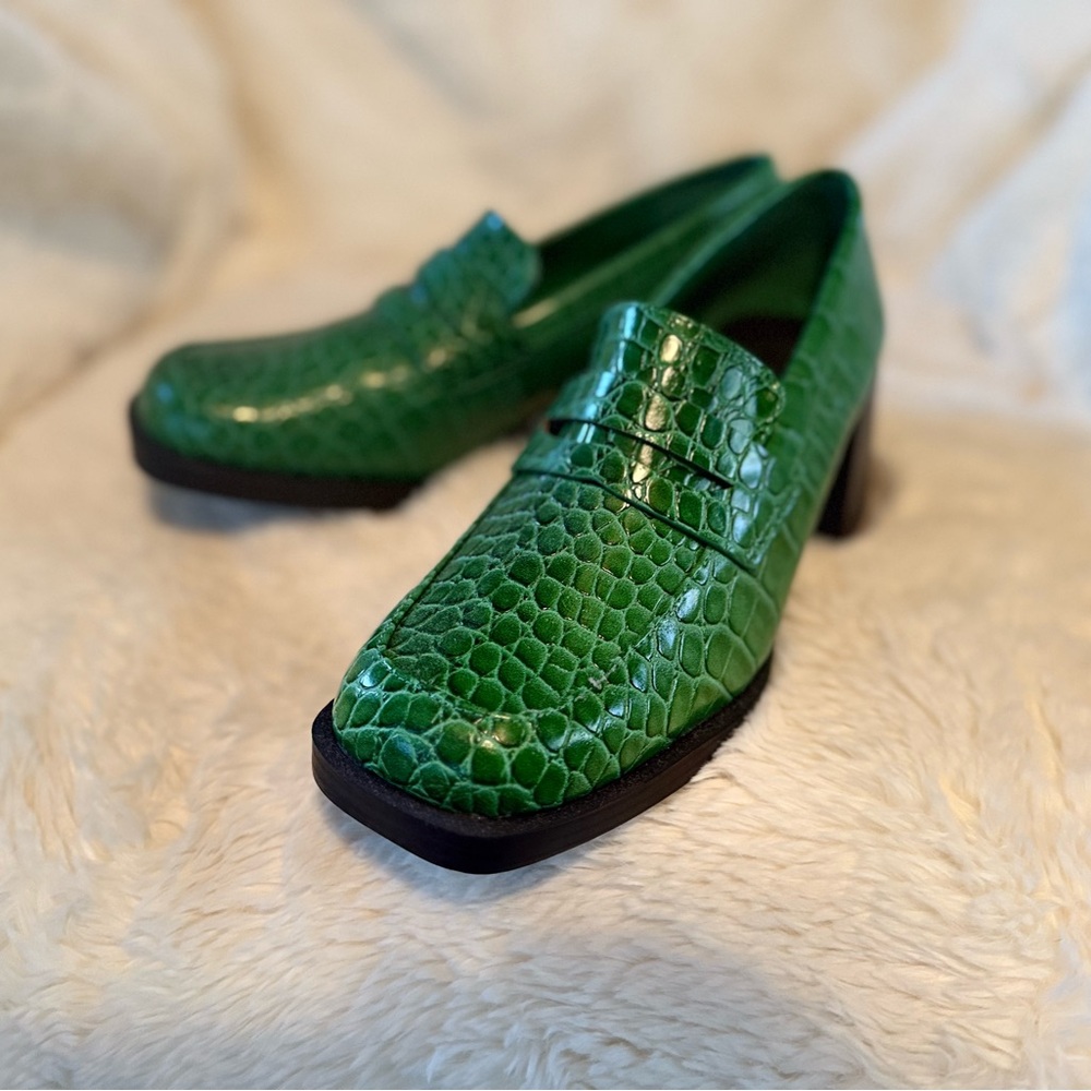 New Green Shoes 7M “Coconuts by Matisse” Chunk Heel Loafers - Picture 2 of 6
